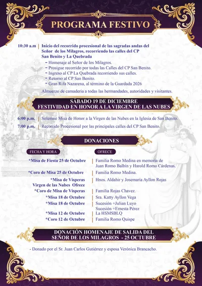 programa diciembre virgen de las nubes