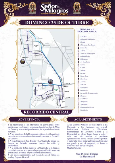 recorrido central 25 octubre